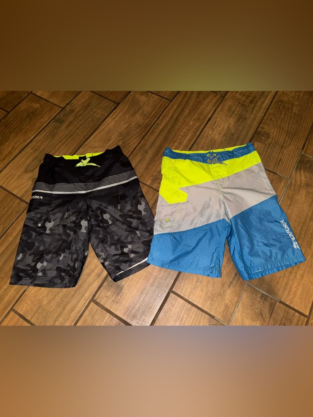 Two pairs of zeroxposur swim Trunks